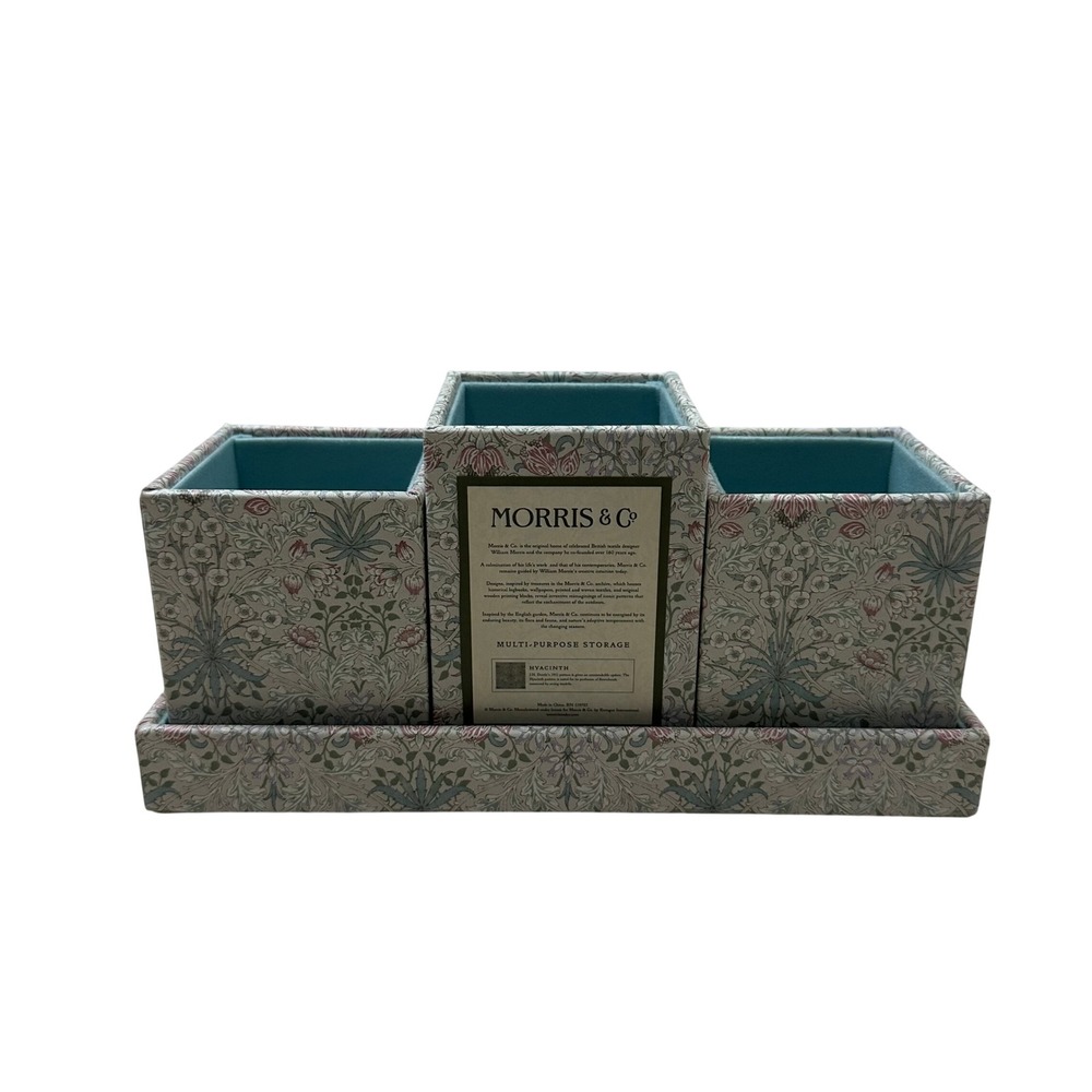 Morris & Co Hyacinth Floral Multi-Purpose Storage 4 Piece Desk Organizer Set